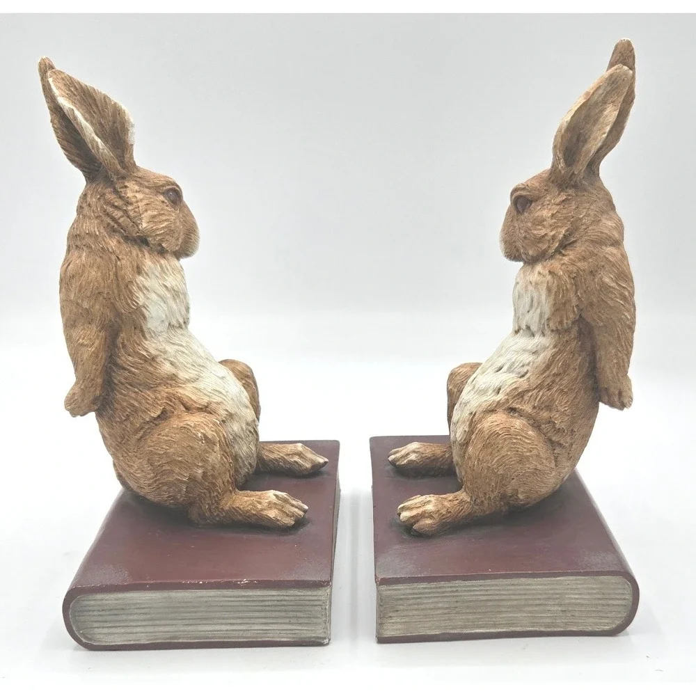 Ebros‎ Gift Realistic Rabbit Bookends (Polyresin)